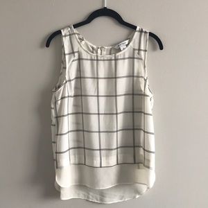 White House Black Market Grid Tank Top Blouse